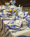 BLUE TIE DIE TABLE CLOTH & NAPKIN SET - DB CERAMIC