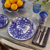 blue and white pattern tableware