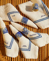 SET OF 6 NAPKIN RINGS, BLUE - DB CERAMIC