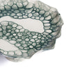 LARGE CAKE STAND / RAISED PLATTER, TEAL - DB CERAMIC
