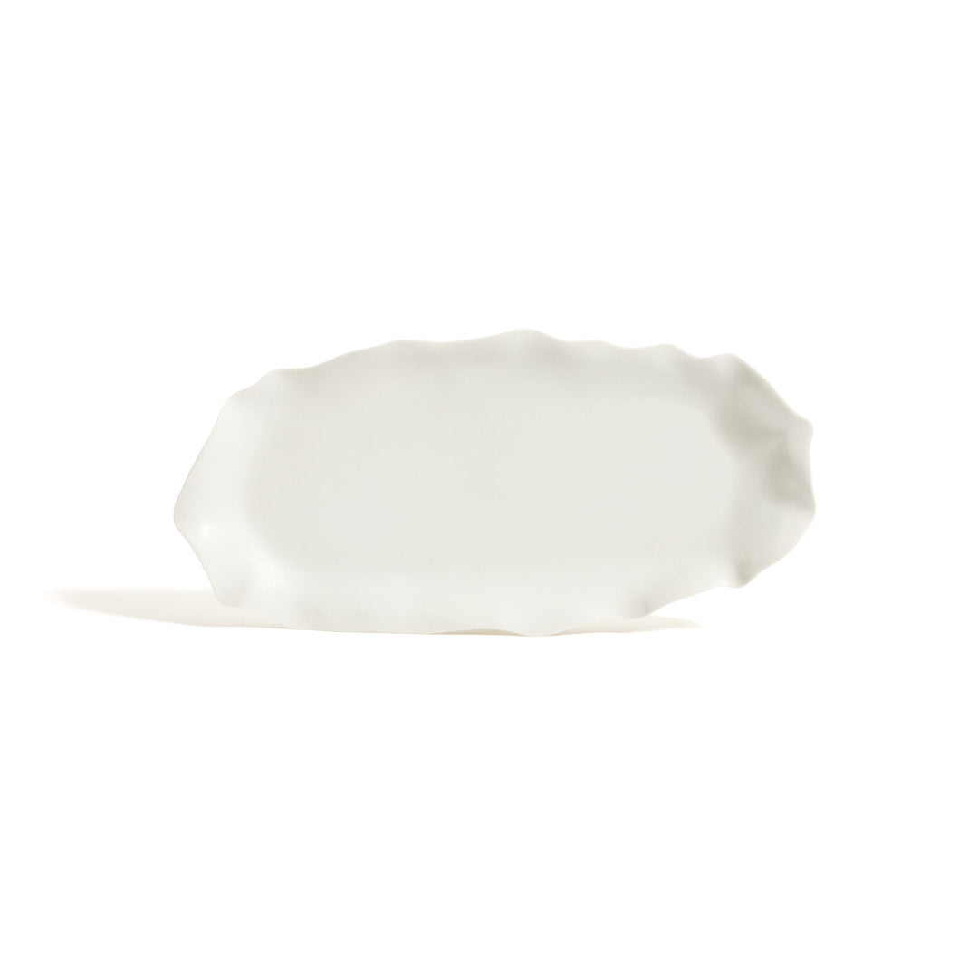 MEDIUM FLOW SERVING PLATTER, VELLUM - DB CERAMIC