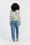 CP x DB Green Wool-Cashmere Deborah Brett Stripe Cardigan - DB CERAMIC