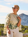 CP x DB Green Wool-Cashmere Deborah Brett Stripe Cardigan - DB CERAMIC