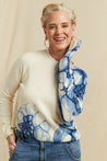 CP x DB Blue Wool-Cashmere Deborah Brett Bubble Sweater - DB CERAMIC